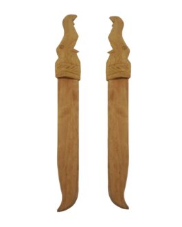 Handcrafted Wooden Paper Cutter – 17.78 cm, Elephant Figurine at Top – Pack of 2