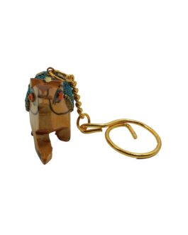 Handcrafted Wooden Camel Key Chain, Decorative, Bajni Design, Blue,  6.5 cm x 6 cm x 4.5 cm