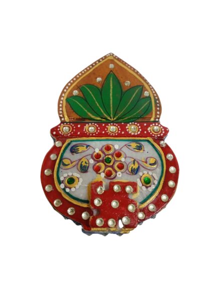 Handmade Marble Meenakari Chopda Kalash, 13cm x 8cm x 3cm