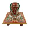 Handcrafted Marble Chowki with Ganesh Figurine, 10cm x 10cm x 9.5cm 2 2a jpg 2