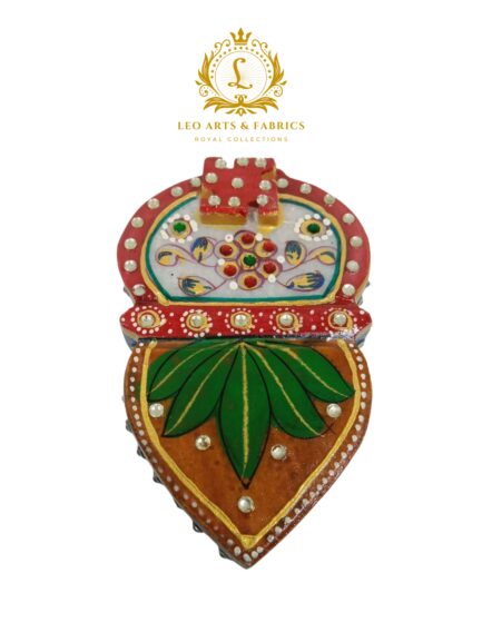 Handmade Marble Meenakari Chopda Kalash, 13cm x 8cm x 3cm - Image 2