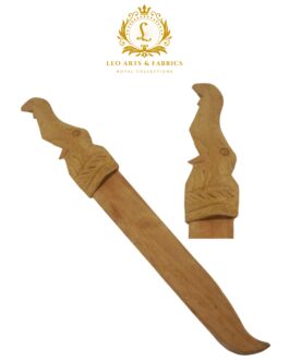 Handcrafted Wooden Paper Cutter – 17.78 cm, Elephant Figurine at Top – Pack of 2