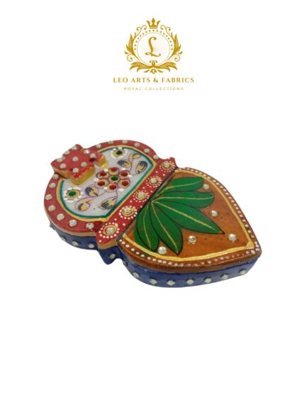 Handmade Marble Meenakari Chopda Kalash, 13cm x 8cm x 3cm - Image 3