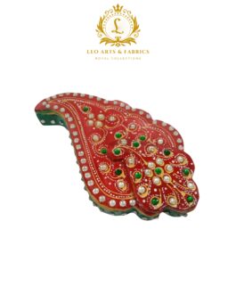 Handmade Marble Meenakari Chopda Kalash, 13 cm x 8 cm x 3 cm