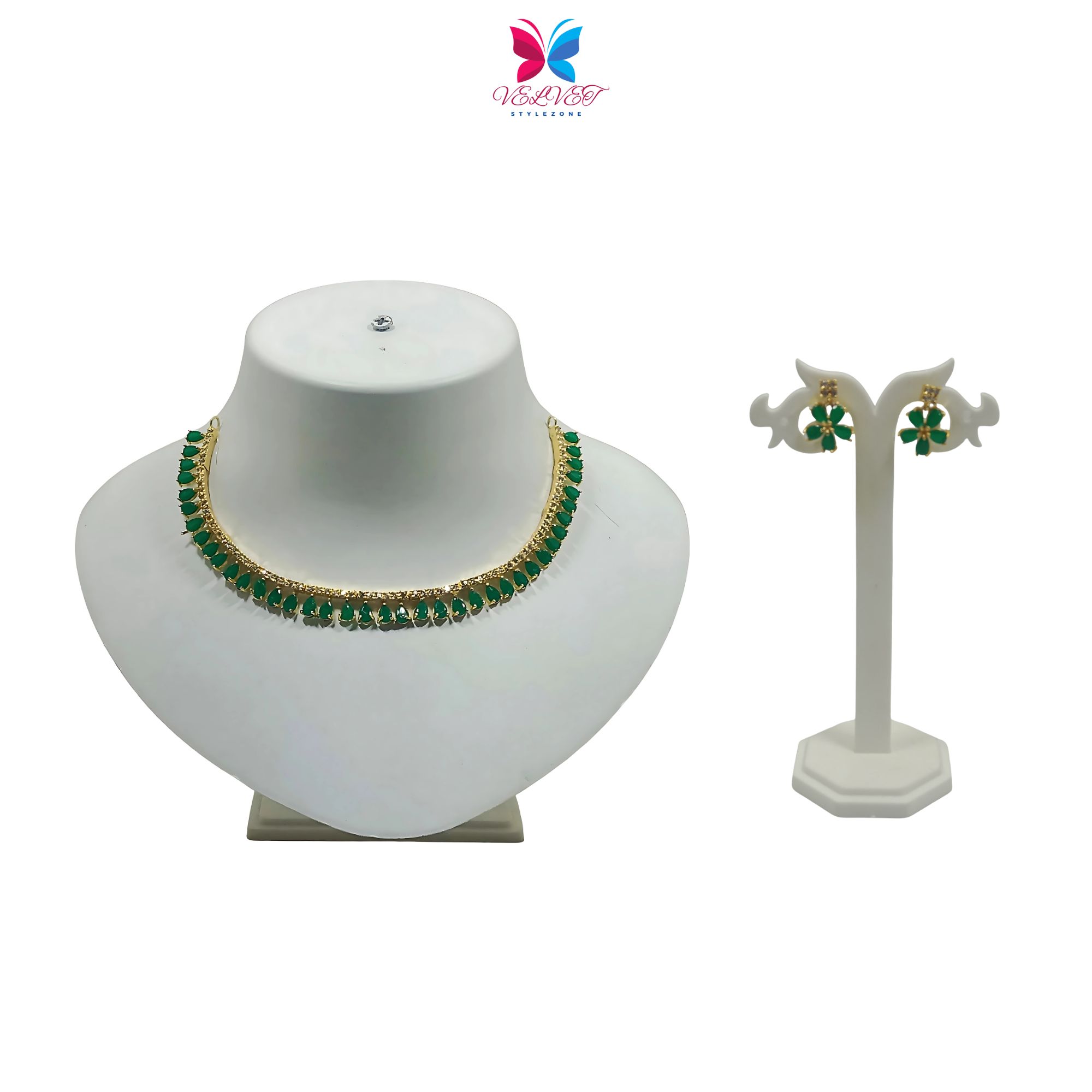 Velvet handcrafted necklace set for gifting Neelambari Creations