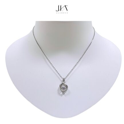 Jia Glamour Handcrafted Rose Gold Plated Necklace Jewellery Set with Dolphin Pendant, AD - Image 2