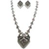 SAMIRA Handcrafted Necklace Jewellery Set with Ear Rings Oxidized Diamond Pendant 7 4 28