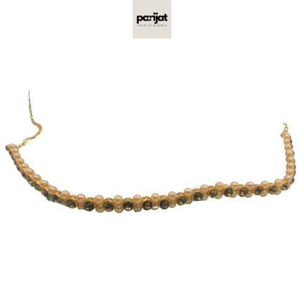 PARIJAT Hancrafted Gold Plated Kamarbandh, AD Brown, Golden Pearls - Image 3