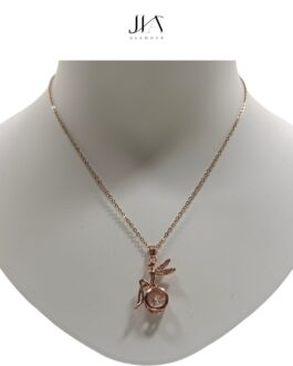 Jia Glamour Handcrafted Rose Gold Plated Necklace Jewellery Set with Fairy Pendant, AD