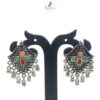 SAMIRA Handcrafted Necklace Jewellery Set with Ear Rings Oxidized Diamond Pendant 6 8 15